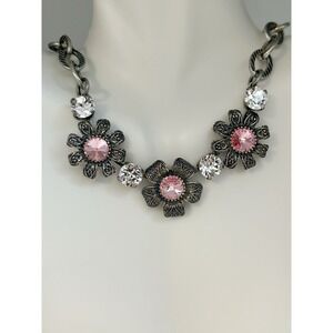 Flower‎ Cup Chain Necklace Pink Cup Chain Tennis Necklace Pastel Necklace